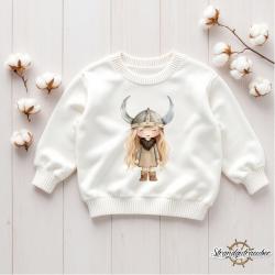 Buegelbild Wikingermädchen blond
